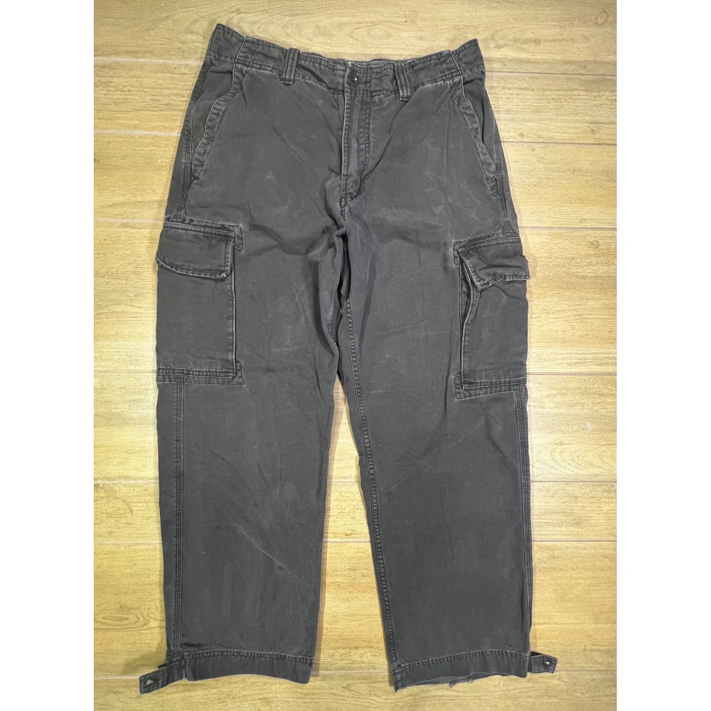 Vintage Gap Cargo Y2K Baggy Military brown Big Pockets 20s Wide Pants Mens 30x30